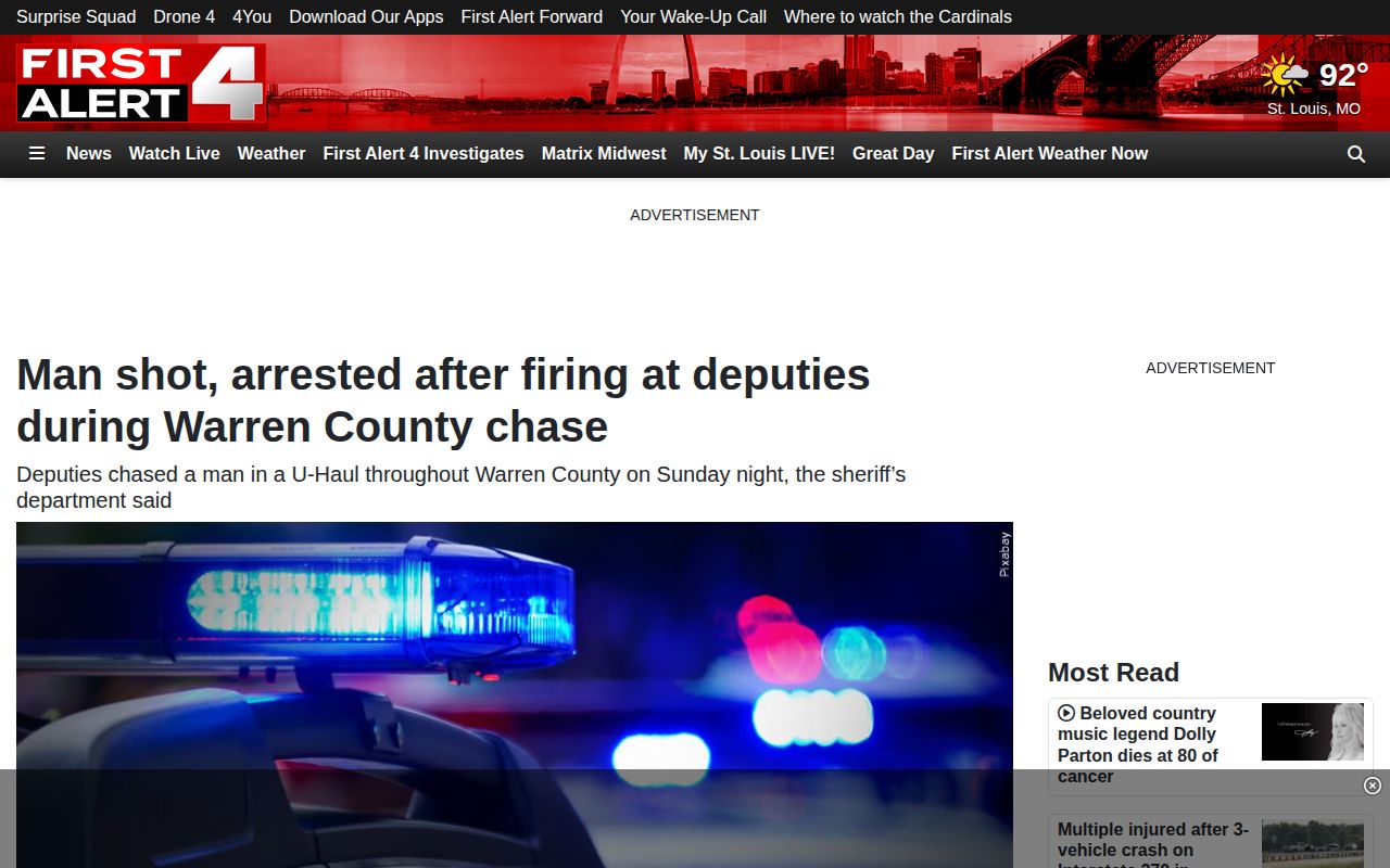 First Alert 4 Warren County arrest-news source with a generic news graphic