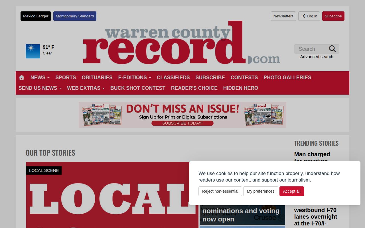 Warren County Record local news source for Warren County crime news